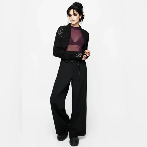 Disturbia Catch Feelings Embroidered Knit Bolero Size S - Picture 7 of 12